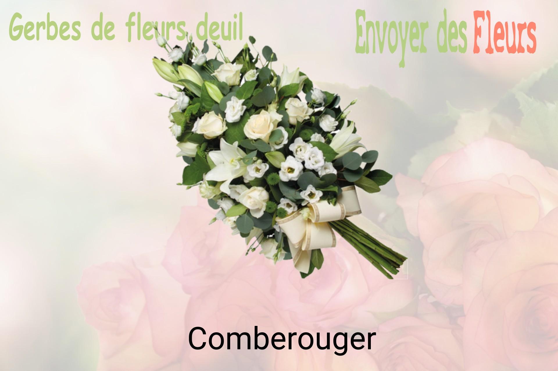 Gerbe de fleurs de deuil livrée à Comberouger